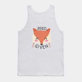 Cute Fox Cartoon Animals Character Design Tank Top